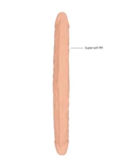 Realrock - 14" dobbeldildo - lys hudfarge - 36 cm - Bilde 5
