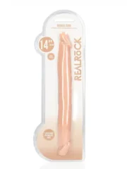 Realrock - 14" dobbeldildo - lys hudfarge - 36 cm - Bilde 2