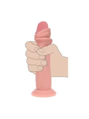 Realrock - Dual density sliding skin - Dildo i silikon - Lys hudfarge 7" - Bilde 5